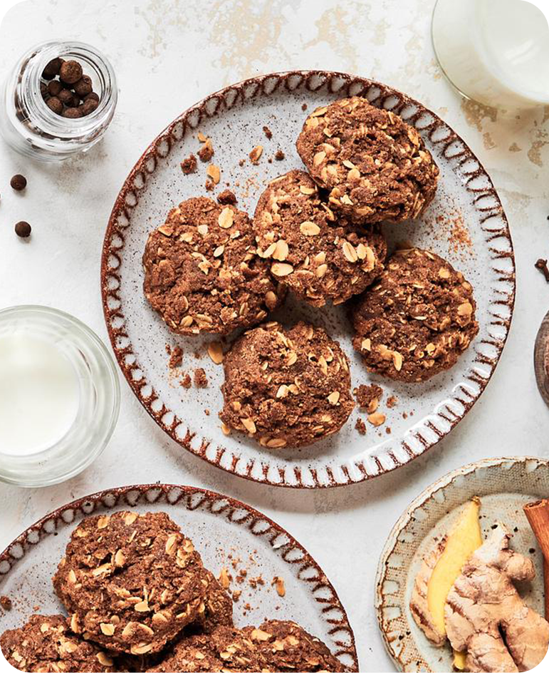 Gingerbread Cookies on Two Plates 